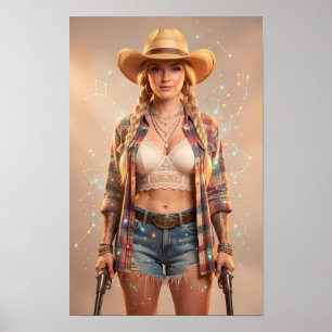 Sternenklare westliche Muse des stillen Machtplaka Poster