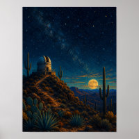 Sternenklare Wüstenobservatorium-Mondaufgang 12x16
