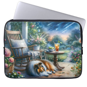 Sternenklarer Gartenveranda Sheltie Traum Laptopschutzhülle