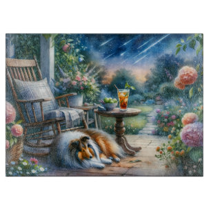Sternenklarer Gartenveranda Sheltie Traum Schneidebrett