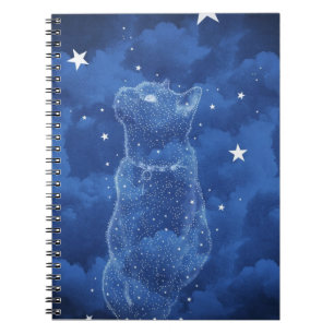 Sternenklares Katzen-Notizbuch Notizblock