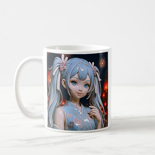 Sternenklares Manga-Mädchen Kaffeetasse (Links)