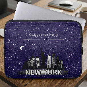 Sternenklares NYC-Stadtbild individuell anpassbar Laptopschutzhülle