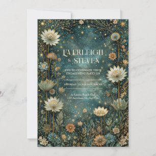 Sternenklares Türkis Himmlische Astrantia Hochzeit Einladung