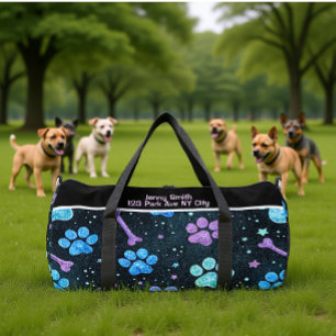 Sternenknochen Pfotenabdruck Monogramm Personalisi Duffle Bag
