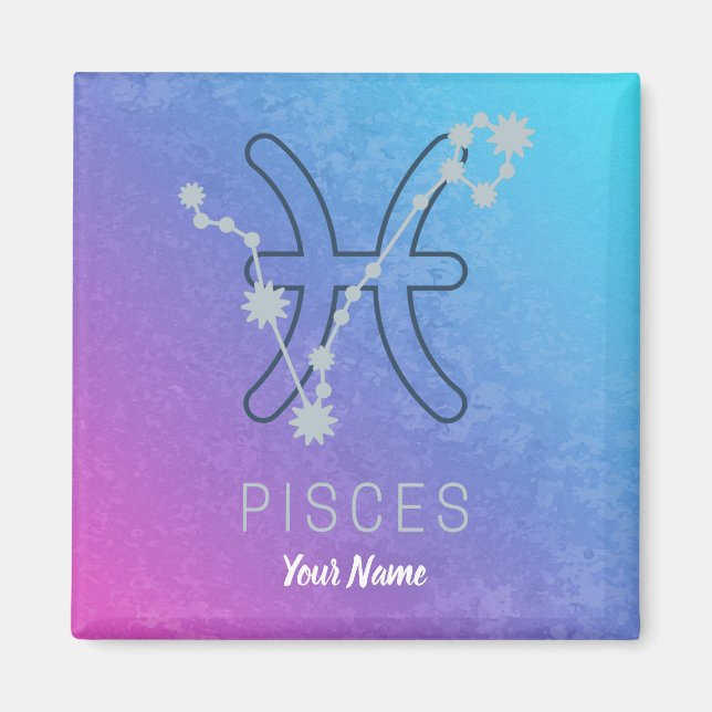 Sternenkonstellation Pisces Zodiac Sign Horoskop Magnet (Vorne)