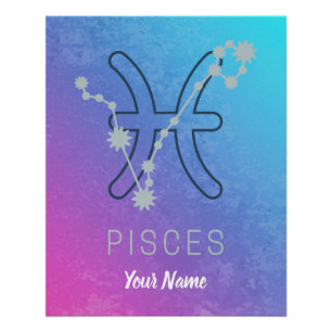 Sternenkonstellation Pisces Zodiac Sign Horoskop Poster