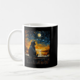 Sternenkunst Nachthimmel Kunst Schwarze Katze Kürb Kaffeetasse