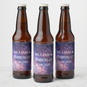 Sternenlicht der Milchstraße Galaxie Elegante Hoch Bierflaschenetikett