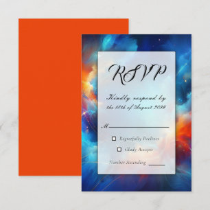 Sternenlicht-Fusion von Feuer und Eis Hochzeit RSVP Karte