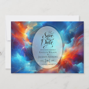 Sternenlicht-Fusion von Feuer und Eis Hochzeit Save The Date