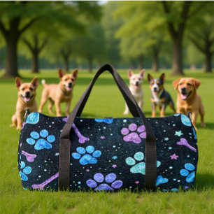 Sternenlicht-Knochen-Pfotenabdruck Duffle Bag