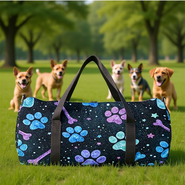 Sternenlicht-Knochen-Pfotenabdruck  Duffle Bag (Von Creator hochgeladen)