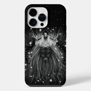 Sternenlicht-Löwe mit Kronenmonogramm iPhone 14 Pro Max Hülle
