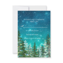 Sternenlicht Nacht Wald Baum Hochzeit RSVP