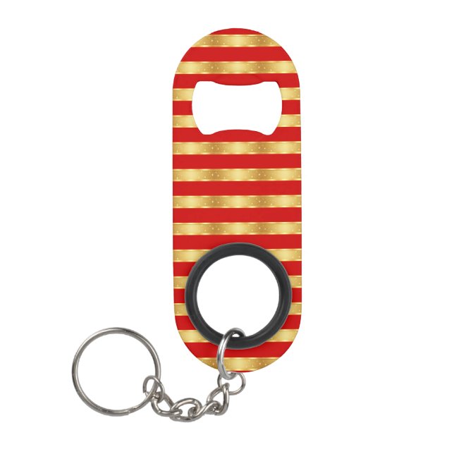 Sternenlicht Rot & Gold Mini Flaschenöffner (Vorderseite)