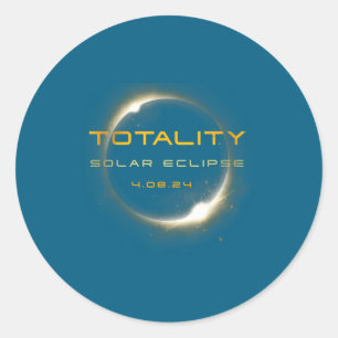 Sternenliebhaber Totale Sonnenfinsternis 2024 Tota Runder Aufkleber