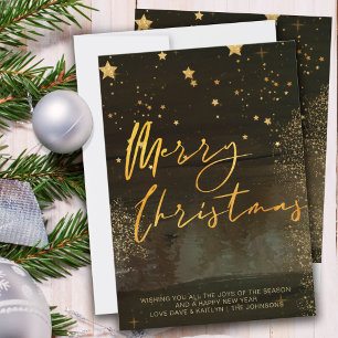 Sternenlose Winternacht Frohe Weihnachten Schrift