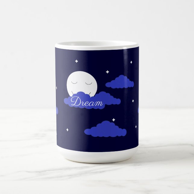 Sternenmond mit Wolken:  Dunkelblau Kaffeetasse (Mittel)