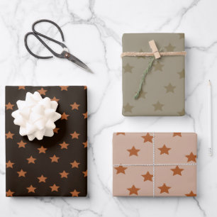 Sternenmuster-Designer Geschenkpapier Set