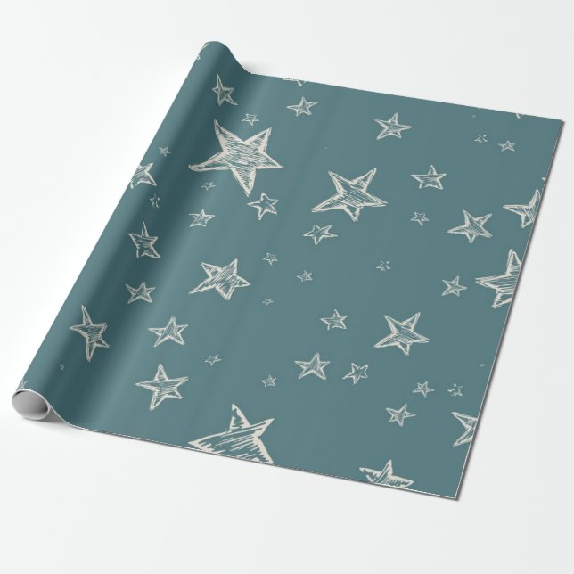 Sternenmuster Geschenkpapier (Ungerollt)
