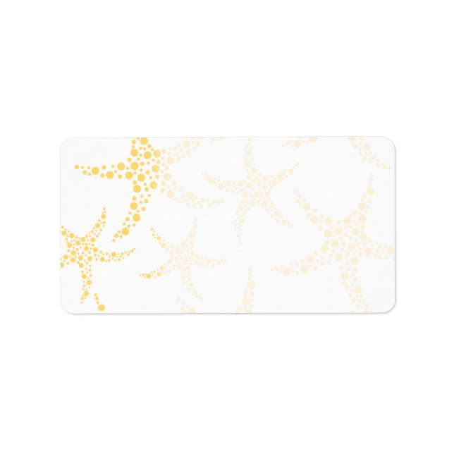 Sternenmuster in Gelb und Weiß. Adressaufkleber (Vorne)