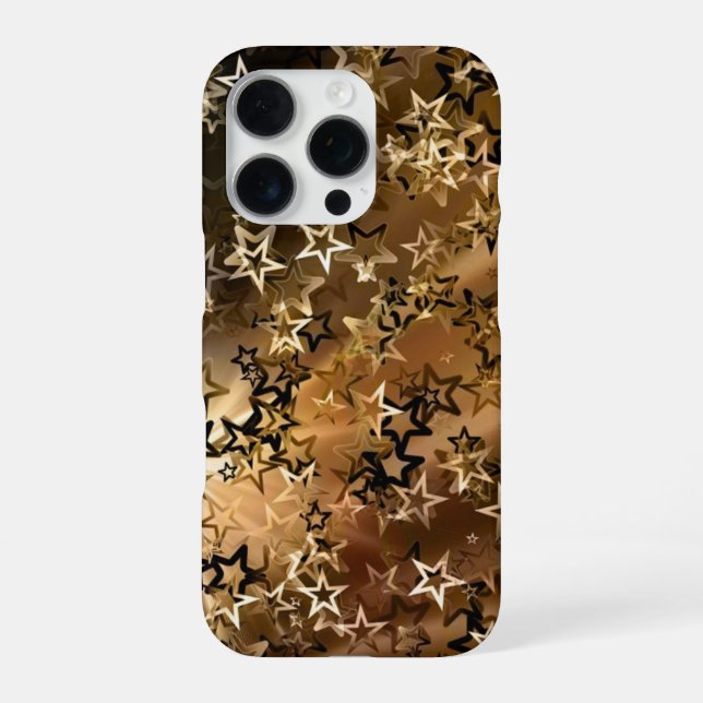 Sternenmuster in Gold iPhone Hülle (Rückseite)