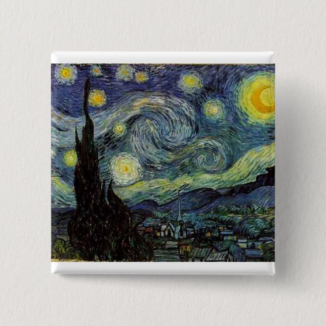 Sternennacht,1889,Vincent van Gogh Button (Vorderseite)