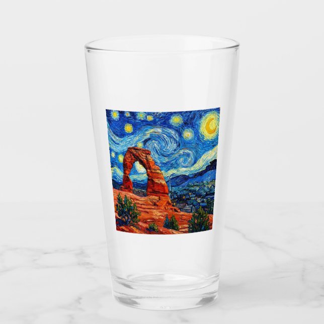 Sternennacht Arches National Park Glas (Vorderseite)