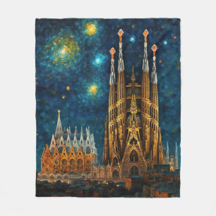 Sternennacht auf Katalanisch Gaudí trifft Van Go Fleecedecke