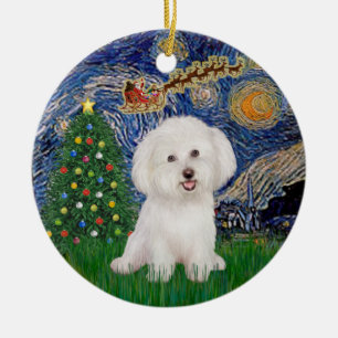 Sternennacht - Bichon Frise #7 Keramik Ornament