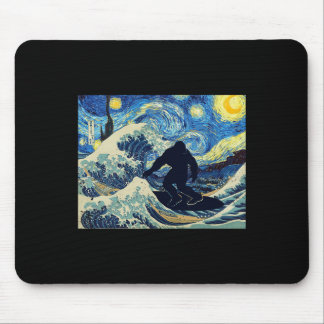 Sternennacht Bigfoot Surft Große Welle vor Kanaga Mousepad
