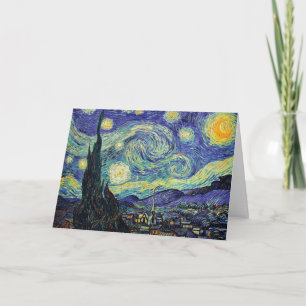 Sternennacht Blau Gelb Gemälde von van Gogh Karte