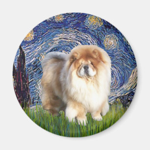Sternennacht - Chow Chow (cremefarben) Magnet