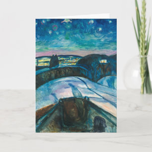 Sternennacht Edvard Munch Weihnachtskarte Feiertagskarte