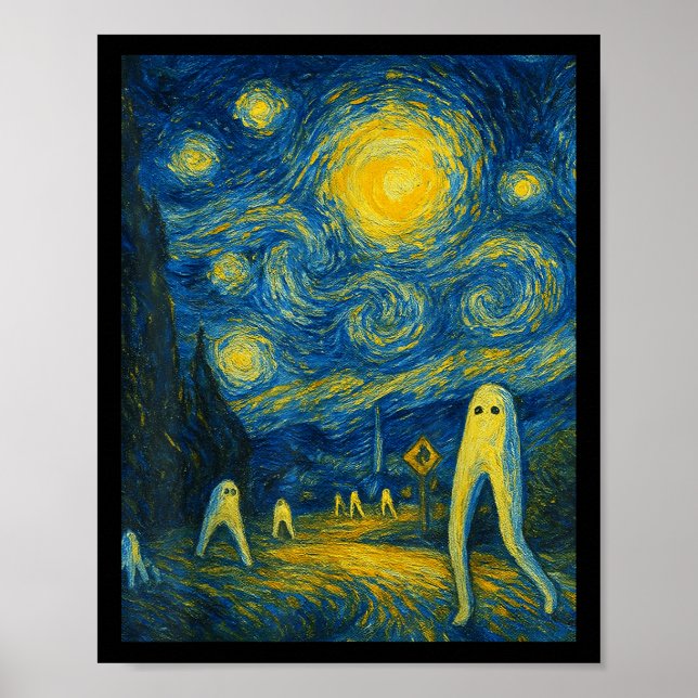 Sternennacht Fresno Nightcrawler Van Gogh Hallowee Poster (Vorne)