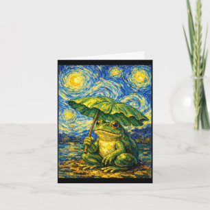 Sternennacht Frosch Regenschirm Van Gogh Stil lust Karte