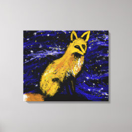 STERNENNACHT FUCHS I | NEUGIERIGER BLICK LEINWANDDRUCK