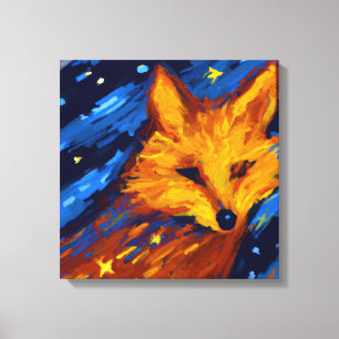 STERNENNACHT FUCHS IV WHIMSICAL WILDLIFE-WANDKUN LEINWANDDRUCK