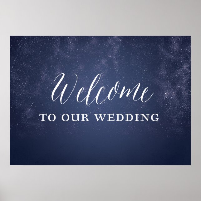 Sternennacht Himmelfahrt Begrüßung Zeichen 28x20 Poster (Vorne)