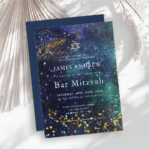 Sternennacht Himmelgalaxie Bar Mitzwa Einladung