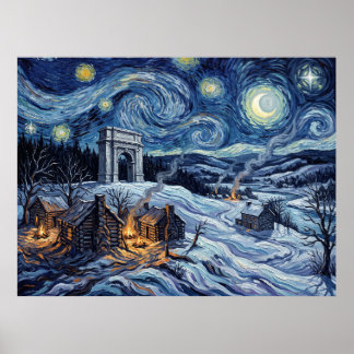 Sternennacht Historische Landschaft Valley Forge Poster