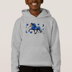 Sternennacht Isländisches Pferd Hoodie