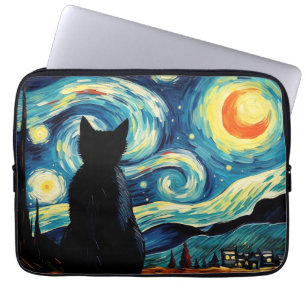 Sternennacht-Katze Laptopschutzhülle