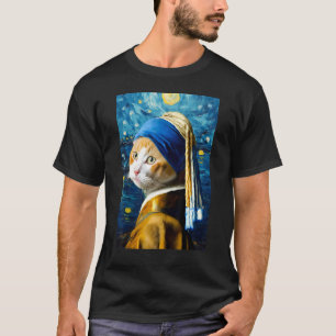 Sternennacht-Katze, Van Gogh Katze, Katzenliebhabe T-Shirt