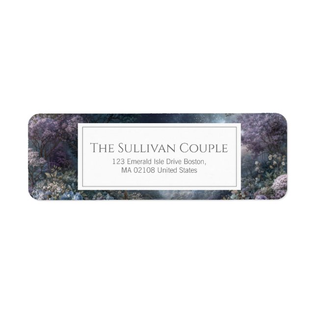 Sternennacht Lila Rose Botanische Rücksendeadresse (Vorne)