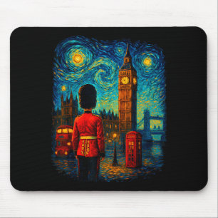 Sternennacht London Rote Telefonzelle Queen's Gard Mousepad