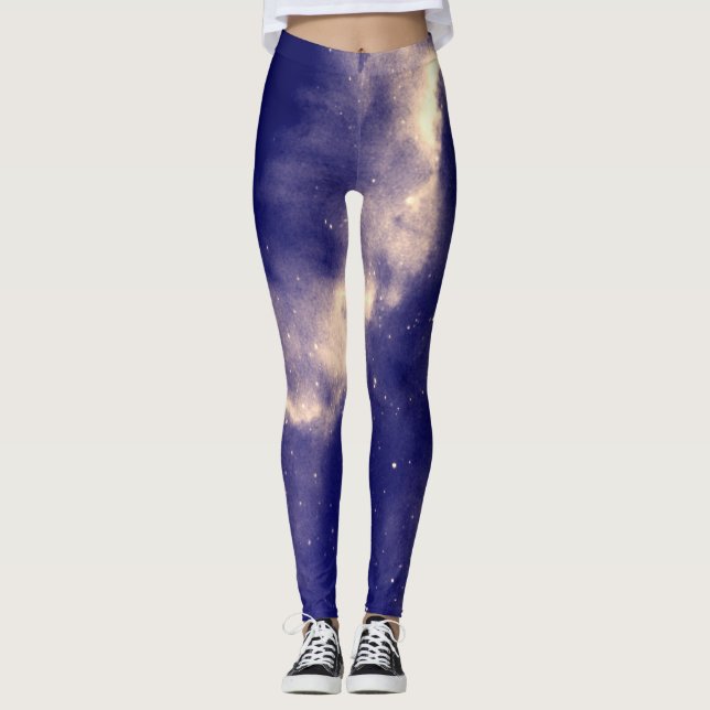 Sternennacht mit Galaxie Leggings (Vorderseite)