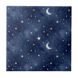Sternennacht Mond Konstellationen Muster Fliese