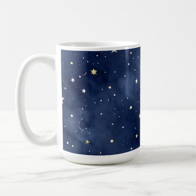 Sternennacht Mond Konstellationen Muster Kaffeetasse (Links)